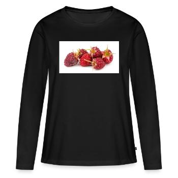 Framboise. Framboise - T-shirt manches longues Premium bio Femme - noir - Devant - Julia (174cm)