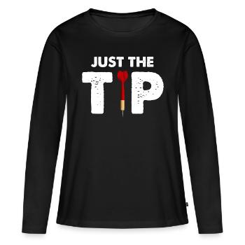 just the tip Design for a dart enthusiast - Frauen Premium Bio Langarmshirt - Schwarz - Vorne - Julia (174cm)