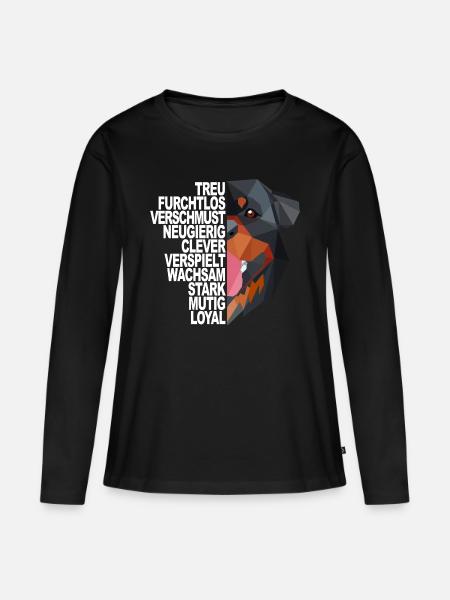 Rottweiler Rottie Hund - Frauen Premium Bio Langarmshirt - Schwarz