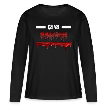 ça va saigner - T-shirt manches longues Premium bio Femme - noir - Devant - Julia (174cm)