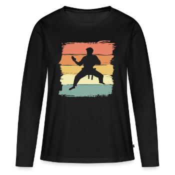 Karaté vintage rétro karaté légende - T-shirt manches longues Premium bio Femme - noir - Devant - Julia (174cm)