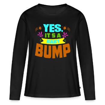 Mère Enceinte Bébé Nourrisson T-shirt Maman - T-shirt manches longues Premium bio Femme - noir - Devant - Julia (174cm)