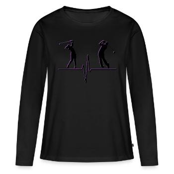 Golf Design - Golf Ball Course - Golfer - Women's Premium Organic Long Sleeve Shirt - black - Front - Julia (174cm)