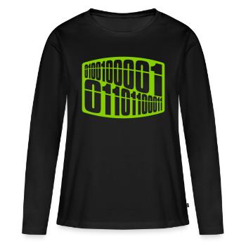 Binary Code Program Language - Women's Premium Organic Long Sleeve Shirt - black - Front - Julia (174cm)