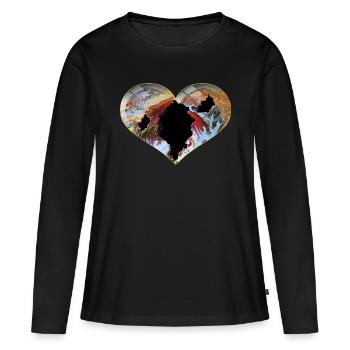Art Heart - Women's Premium Organic Long Sleeve Shirt - black - Front - Julia (174cm)