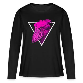Oiseau bec-en-sabot - T-shirt manches longues Premium bio Femme - noir - Devant - Julia (174cm)