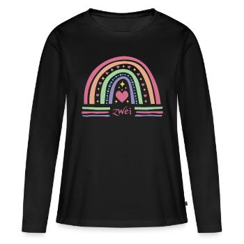 2, Geburtstag - Frauen Premium Bio Langarmshirt - Schwarz - Vorne - Julia (174cm)