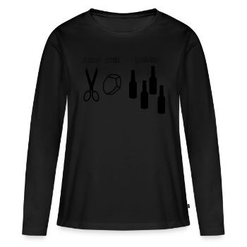 blockedName - Frauen Premium Bio Langarmshirt - Schwarz - Vorne - Julia (174cm)