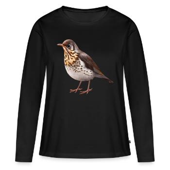 Drossel Vogel - Frauen Premium Bio Langarmshirt - Schwarz - Vorne - Julia (174cm)