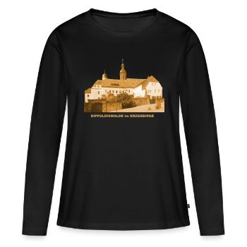 Dippoldiswalde Hôtel de ville Erzgebirge Saxe - T-shirt manches longues Premium bio Femme - noir - Devant - Julia (174cm)