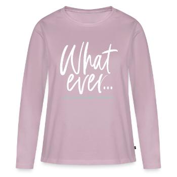 Qu’importe... Je suis mon autorité intérieure - T-shirt manches longues Premium bio Femme - rose poudré - Devant - Julia (174cm)