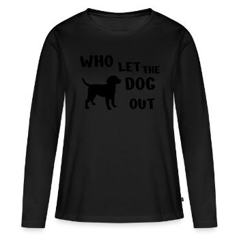 Dog Hund - Frauen Premium Bio Langarmshirt - Schwarz - Vorne - Julia (174cm)