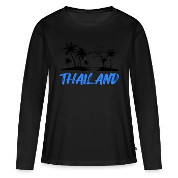 Thaïlande - T-shirt manches longues Premium bio Femme - noir - Devant - Julia (174cm)
