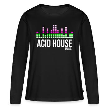 Acid house - T-shirt manches longues Premium bio Femme - noir - Devant - Julia (174cm)