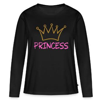 PRINCESS 2 - Frauen Premium Bio Langarmshirt - Schwarz - Vorne - Julia (174cm)