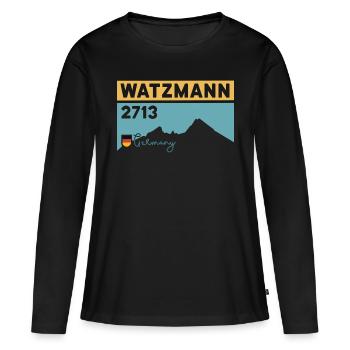 Watzmann Crossing Randonnée au mont Berchtesgaden - T-shirt manches longues Premium bio Femme - noir - Devant - Julia (174cm)