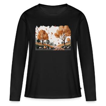 Nature in the Fall (Fall Collection #6) - Women's Premium Organic Long Sleeve Shirt - black - Front - Julia (174cm)