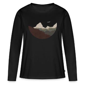 Berge - Frauen Premium Bio Langarmshirt - Schwarz - Vorne - Julia (174cm)