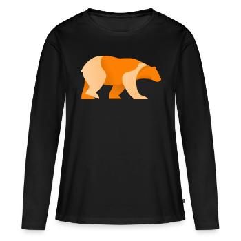 Logo de l’ours - T-shirt manches longues Premium bio Femme - noir - Devant - Julia (174cm)