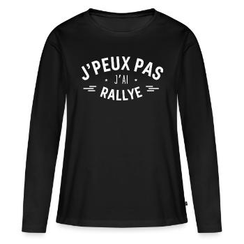 J peux pas j ai Rallye - T-shirt manches longues Premium bio Femme - noir - Devant - Julia (174cm)
