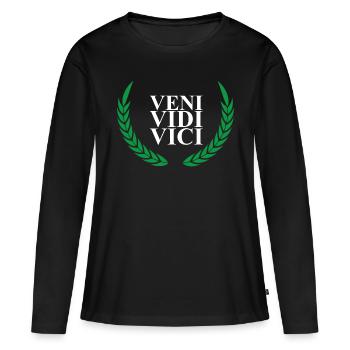 VENI VIDE VICE - T-shirt manches longues Premium bio Femme - noir - Devant - Julia (174cm)