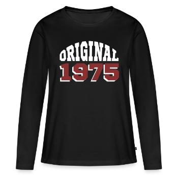 Original 1975 - T-shirt manches longues Premium bio Femme - noir - Devant - Julia (174cm)
