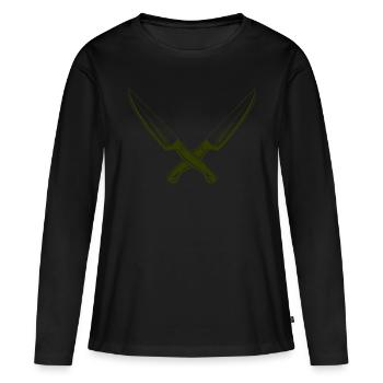couteau - T-shirt manches longues Premium bio Femme - noir - Devant - Julia (174cm)