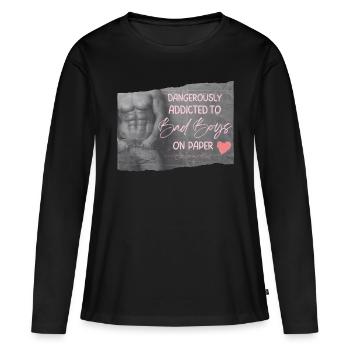 Mauvais garçons - T-shirt manches longues Premium bio Femme - noir - Devant - Julia (174cm)