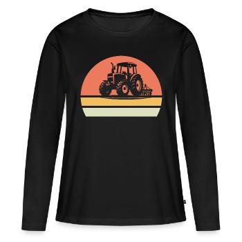 Traktoren Traktoren Traktoren - Frauen Premium Bio Langarmshirt - Schwarz - Vorne - Julia (174cm)