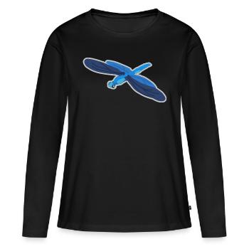 Libelle - Frauen Premium Bio Langarmshirt - Schwarz - Vorne - Julia (174cm)