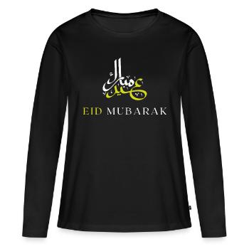 Islam Eid Mubarak - T-shirt manches longues Premium bio Femme - noir - Devant - Julia (174cm)