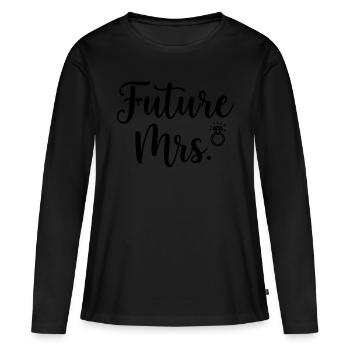 Zukünftige Mrs. Ring Brautdesign - Frauen Premium Bio Langarmshirt - Schwarz - Vorne - Julia (174cm)