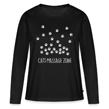 cats massage zone - Frauen Premium Bio Langarmshirt - Schwarz - Vorne - Julia (174cm)