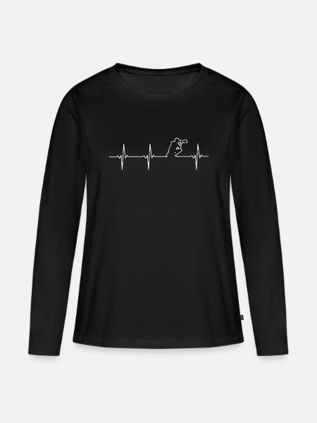 Heartbeat Photography Kamera - Frauen Premium Bio Langarmshirt - Schwarz
