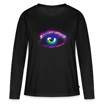 œil - T-shirt manches longues Premium bio Femme - noir - Devant - Julia (174cm)