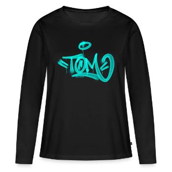 T-shirt Tom Graffiti - T-shirt manches longues Premium bio Femme - noir - Devant - Julia (174cm)