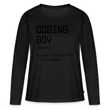 Coding Boy Definition Noun Software Developer Prog - Frauen Premium Bio Langarmshirt - Schwarz - Vorne - Julia (174cm)