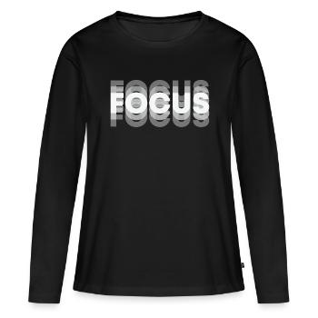 FOCUS SHADOW - Women's Premium Organic Long Sleeve Shirt - black - Front - Julia (174cm)