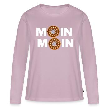Moin Moin! - T-shirt manches longues Premium bio Femme - rose poudré - Devant - Julia (174cm)