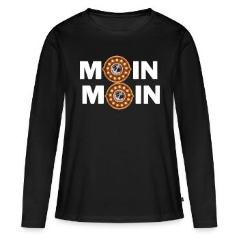 Moin Moin! - T-shirt manches longues Premium bio Femme - noir - Devant - Julia (174cm)