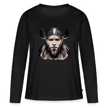 Guerriers VikingsIllustration - T-shirt manches longues Premium bio Femme - noir - Devant - Julia (174cm)