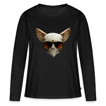Tarifs Skull - T-shirt manches longues Premium bio Femme - noir - Devant - Julia (174cm)