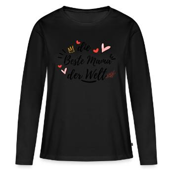 die beste mama - Frauen Premium Bio Langarmshirt - Schwarz - Vorne - Julia (174cm)