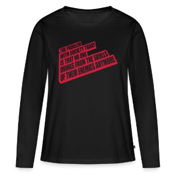 boissons de crânes ennemis - T-shirt manches longues Premium bio Femme - noir - Devant - Julia (174cm)