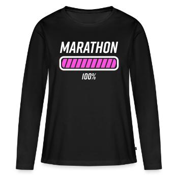 Marathon Marathon Runner Loading Distance Kilometers - Women's Premium Organic Long Sleeve Shirt - black - Front - Julia (174cm)