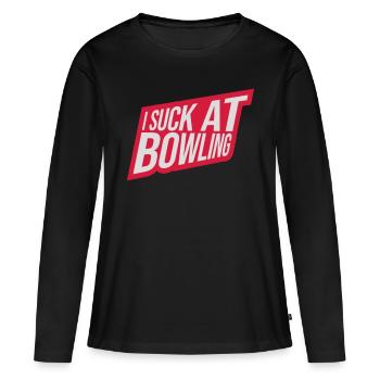 Je suis nul au bowling - T-shirt manches longues Premium bio Femme - noir - Devant - Julia (174cm)