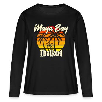 Vintage Maya Bay Thailand - Women's Premium Organic Long Sleeve Shirt - black - Front - Julia (174cm)