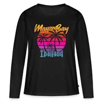 Vintage Maya Bay Thailand - Women's Premium Organic Long Sleeve Shirt - black - Front - Julia (174cm)