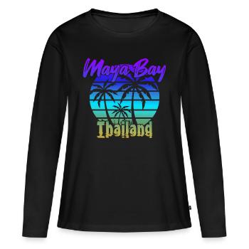 Vintage Maya Bay Thailand - Women's Premium Organic Long Sleeve Shirt - black - Front - Julia (174cm)