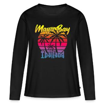 Vintage Maya Bay Thailand - Women's Premium Organic Long Sleeve Shirt - black - Front - Julia (174cm)